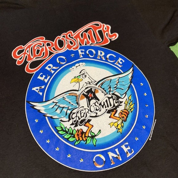 Vintage 1993 Aerosmith Aero Force One T-Shirt Concert Tour Black Band Si… - Picture 3 of 8